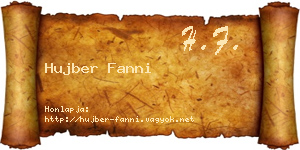 Hujber Fanni névjegykártya
